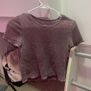 american eagle maroon baby tee size S